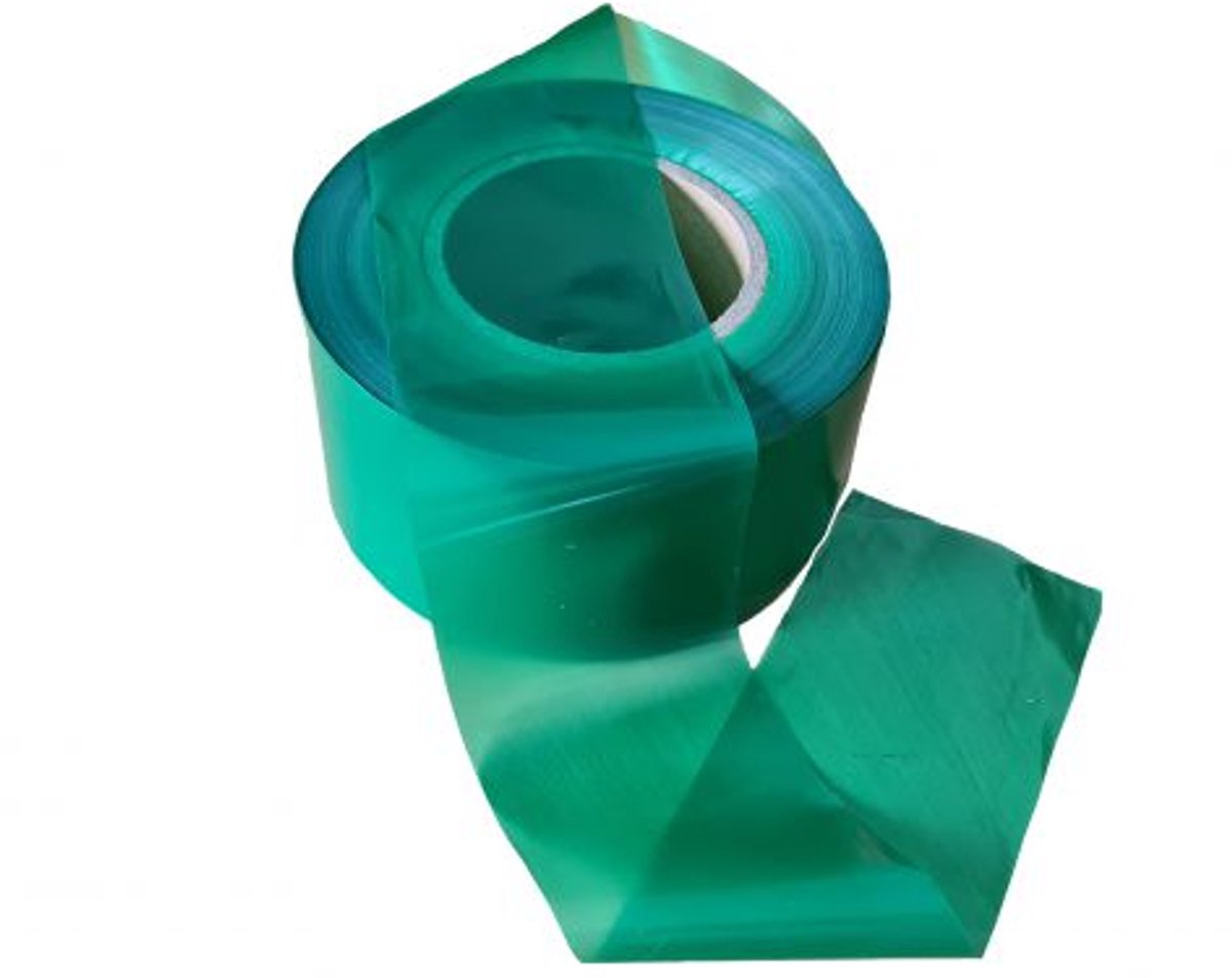 Kortpack Afzetlint 75mm x 100m - Markeerlint - Donkergroen - 60my - Makkelijk af te knippen of snijden