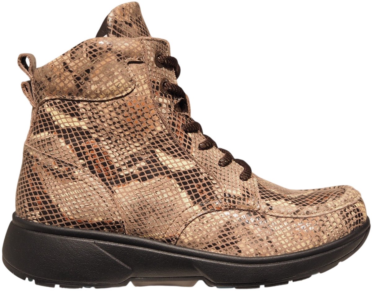 Xsensible Romagna leren veterboots met slangenprint