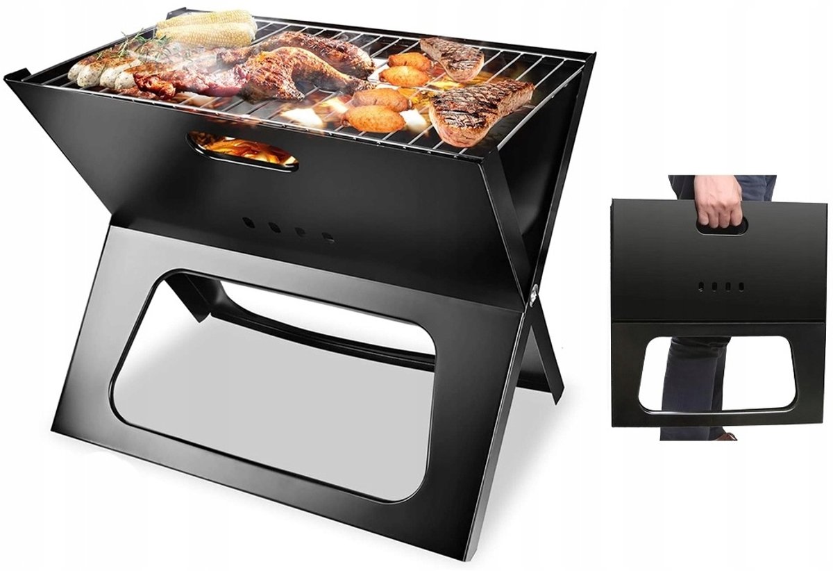 Draagbare Koolgrill in Kofferformaat - Opvouwbaar & Lichtgewicht