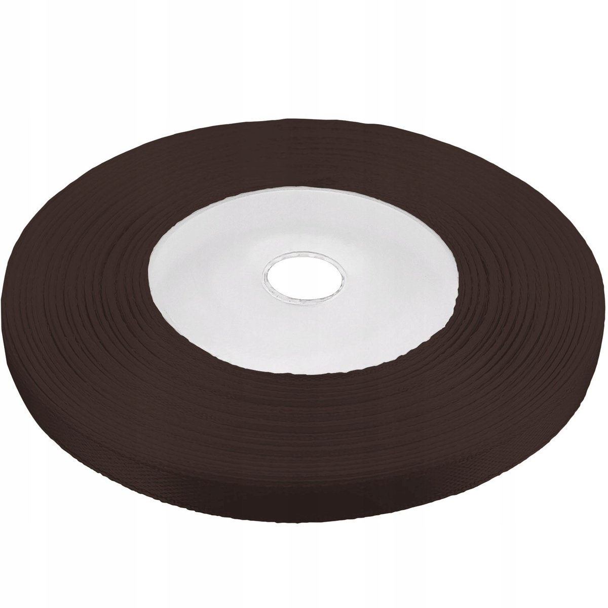 Donkerbruine satijnen lint - 6 mm breed, 32 meter lang