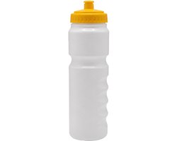 Sportec Bidon - 0,8 l - wit met gele dop