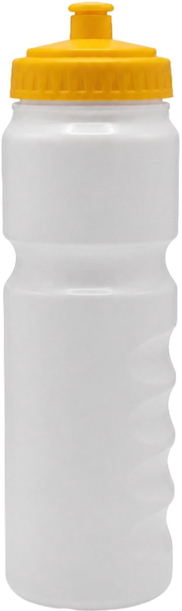 Sportec Bidon - 0,8 l - wit met gele dop