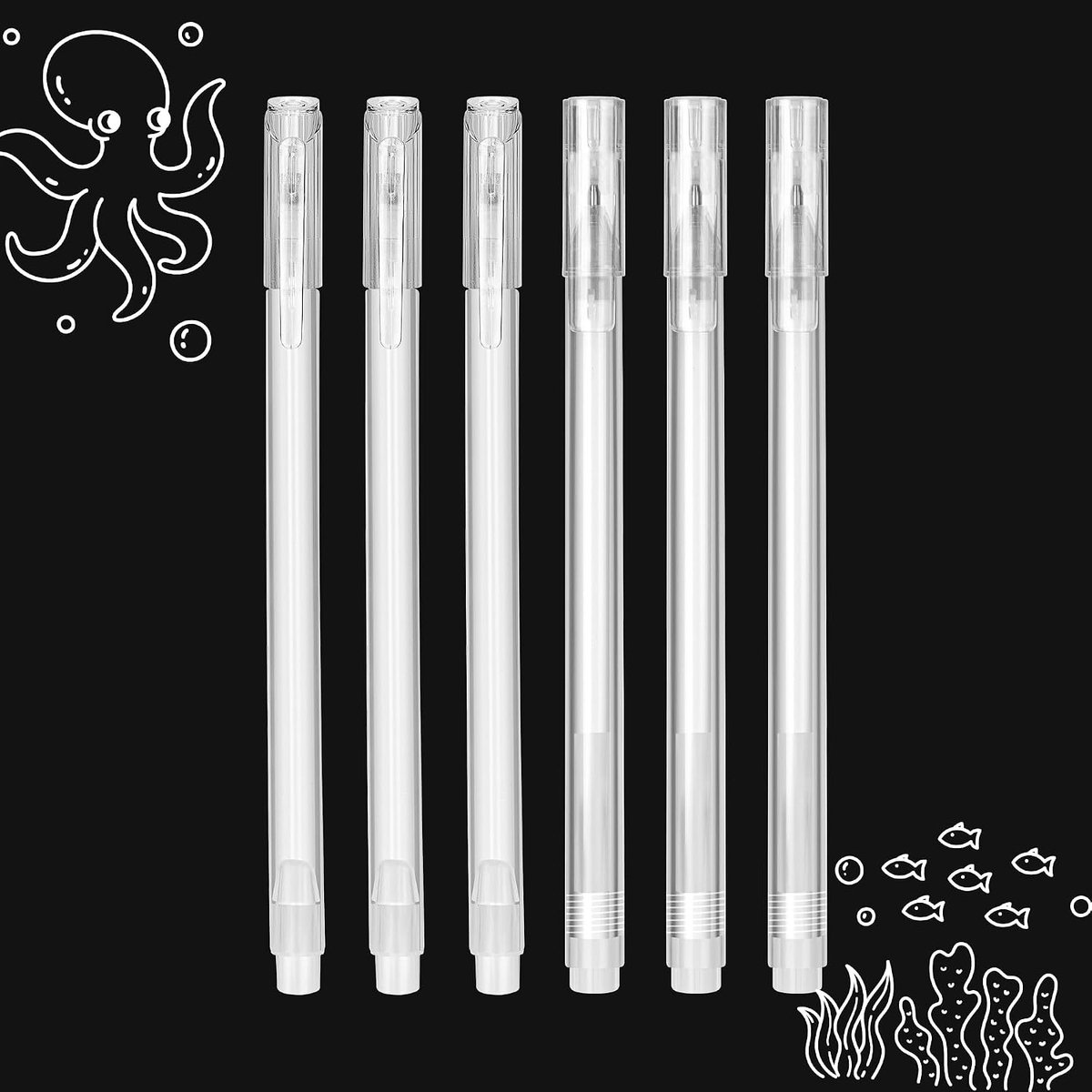SMOOTHERPRO White Gel Pen - 6pcs White Ink Pen Set - 0.6, 0.8mm Point Gel Pen - ShopVlot