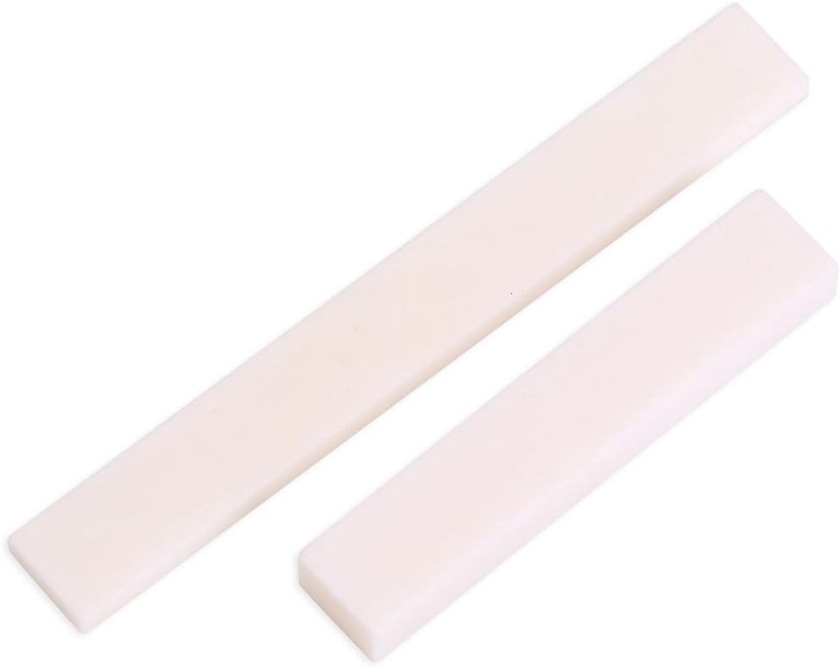 1 Set Guitar Bone Saddle Nut, Guitar Bone Parts for 6 String Folk Classic Guitars - ShopVlot