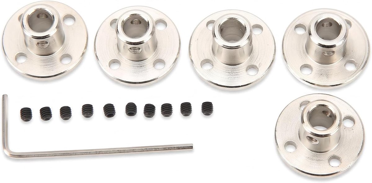 5Pcs 6mm Flange Shaft Coupling, Flange Coupling Connector, Rigid Guide Model Clutch Accessory Shaft Shaft for RC Model - ShopVlot
