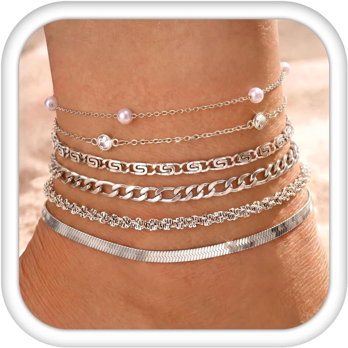 Enkelbandje voor dames, 14 karaat verguld/verzilverd, waterdicht - ShopVlot