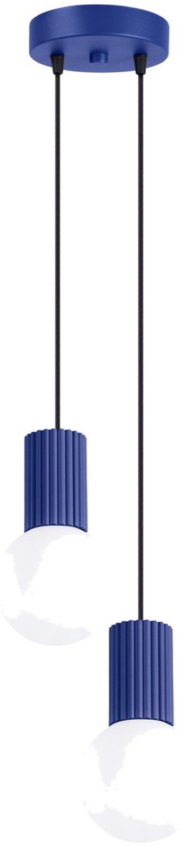 Sollux Lighting Hanglamp Halo - G9 - ultramarijn - aluminium/glas - 15x15x120cm