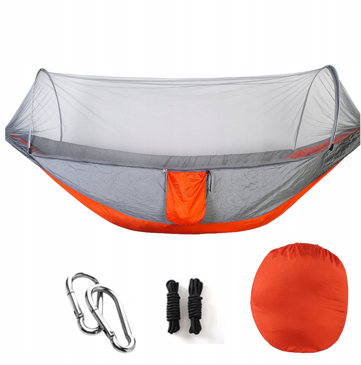 Oranje Recreatie Hamak met Muggennet 260x140cm - Comfortabel en Lichtgewicht
