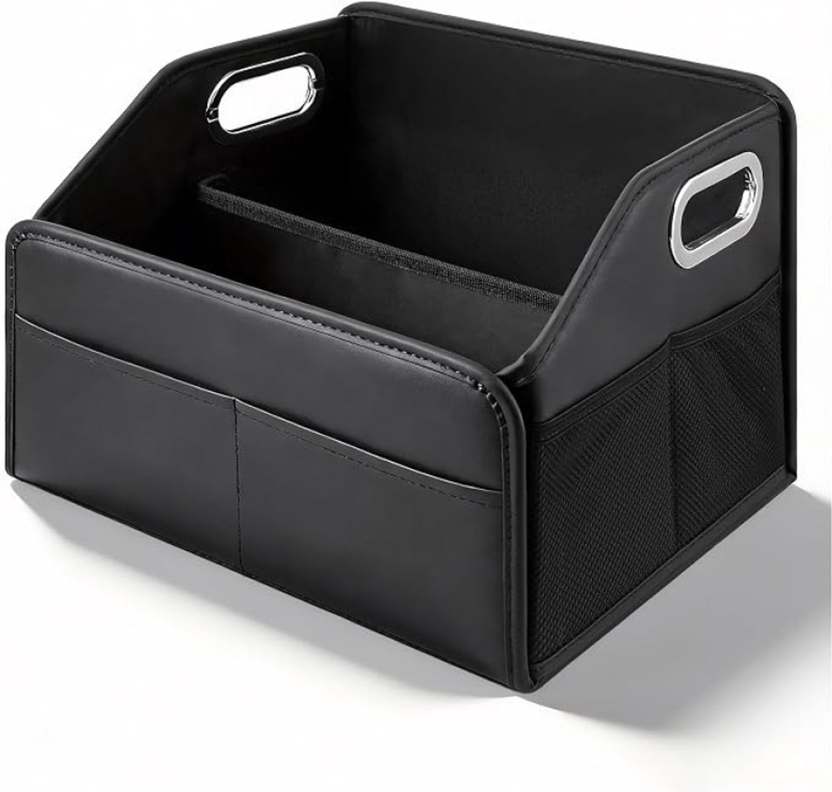 Huis Geluk Kofferbakorganizer 22,5L - Opvouwbaar met Metalen Handgrepen en Uitneembare Scheidingswand - Zwart