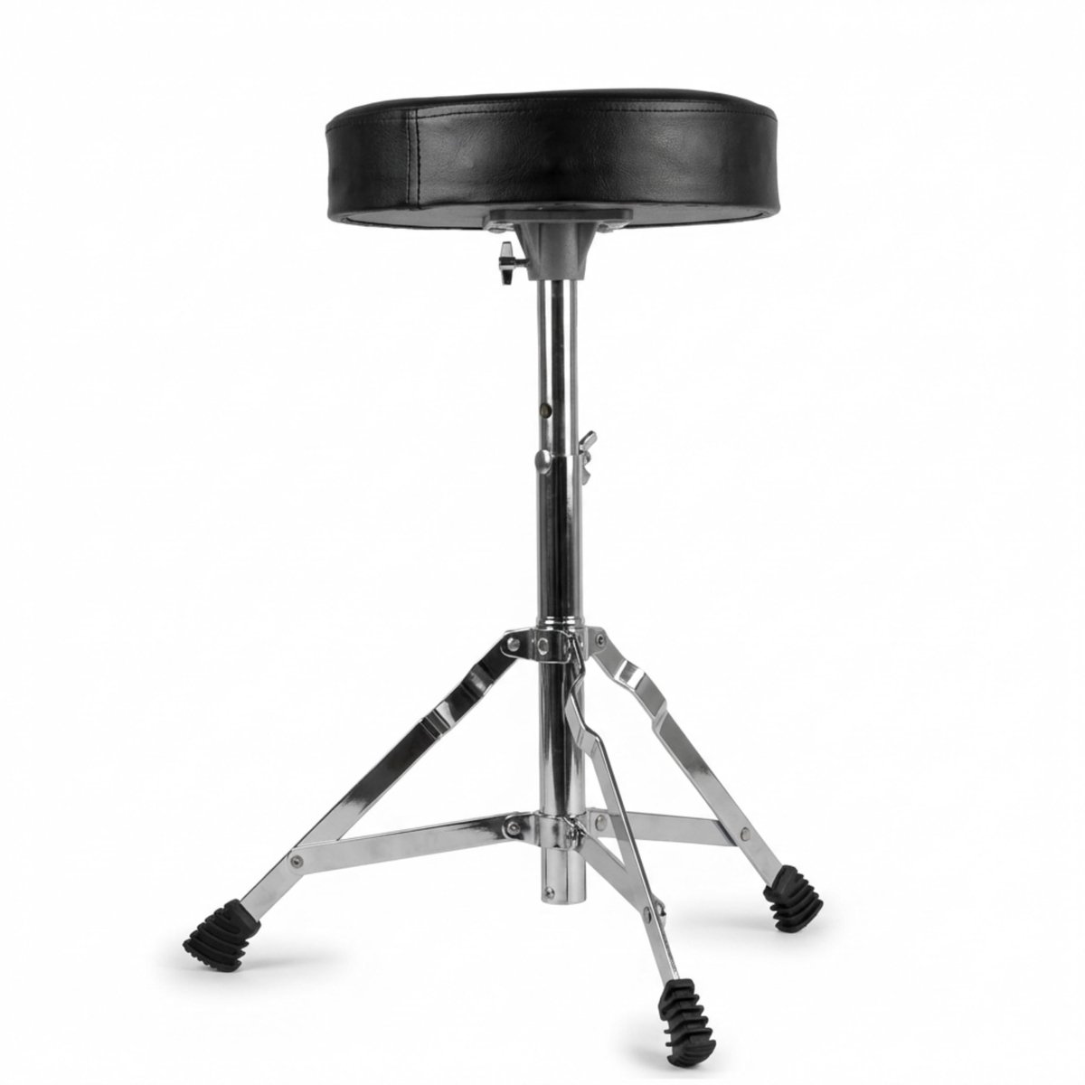 Famanu – Verstelbare drumkruk met gecapitonneerde zitting, zwart, ideaal voor drummers en muzikanten
