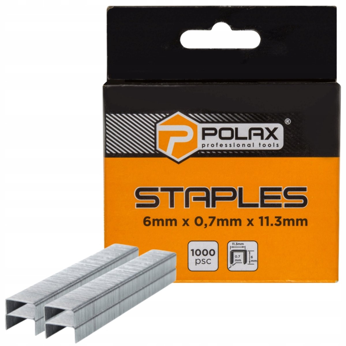 1000x Tapijtnieten Type A/53 6mm x 0,7mm x 11,3mm voor nietpistool