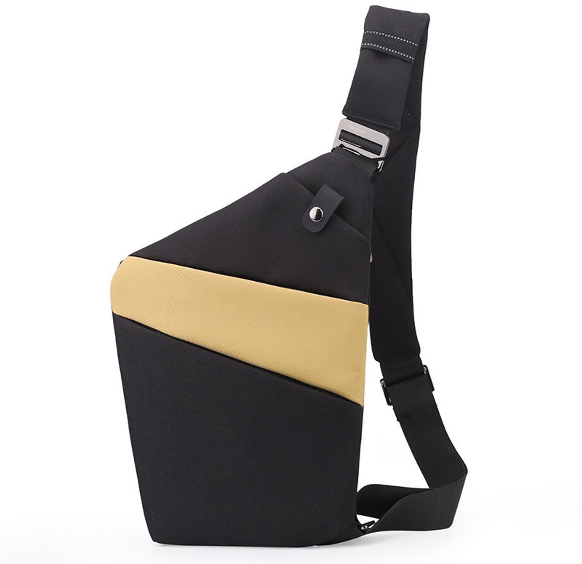 Veilige Schoudertas met Anti-Diefstal Functie - Waterdichte Crossbody Bag-schoudertas met grote capaciteit-Stijlvolle reistassen-Rechter schoudertas-Zwart en kaki