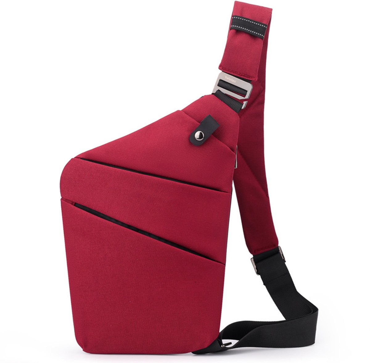 Veilige Schoudertas met Anti-Diefstal Functie - Waterdichte Crossbody Bag-schoudertas met grote capaciteit-Stijlvolle reistassen-Rechter schoudertas-Bordeaux