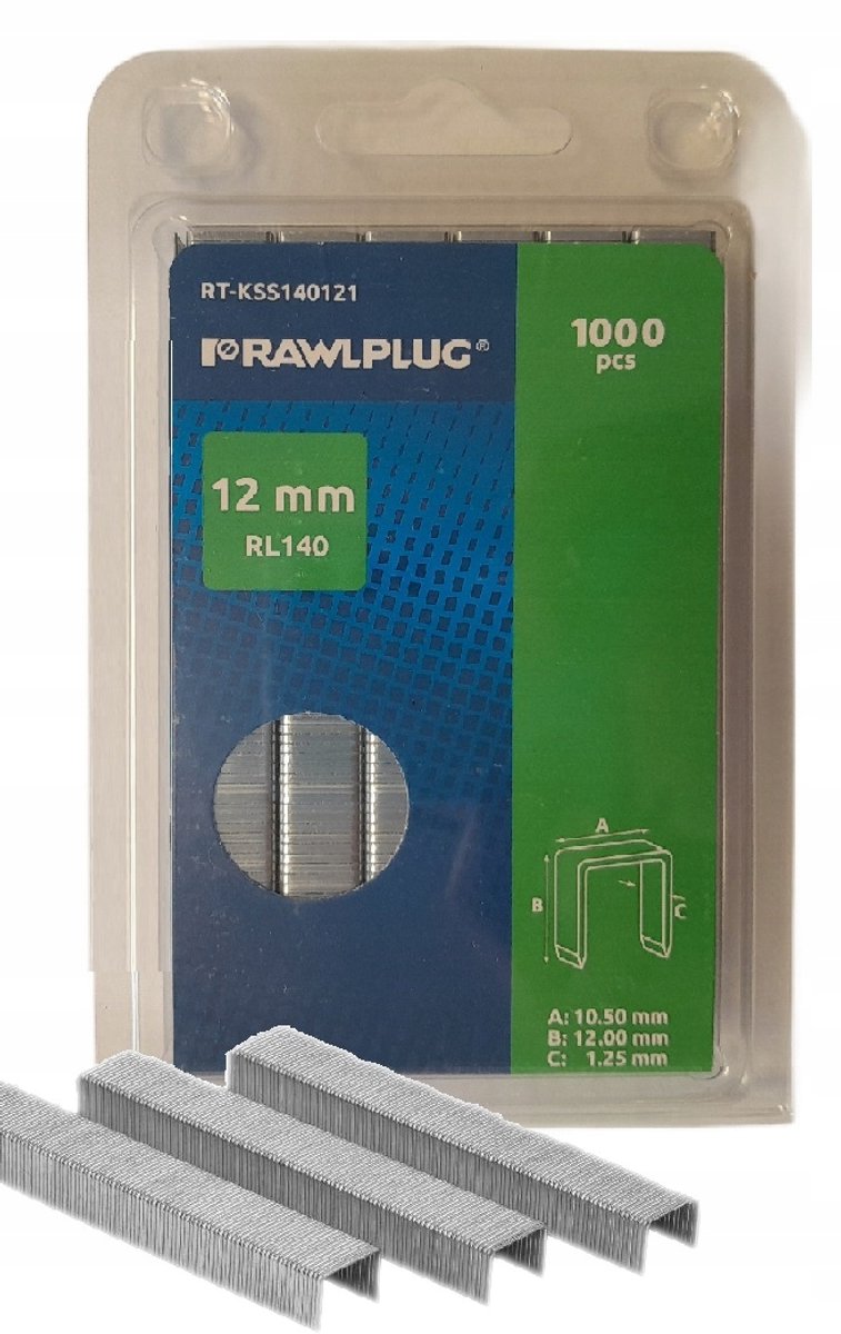 Rawlplug RL140 12mm Zware Nieten 1000 stuks voor nietpistool