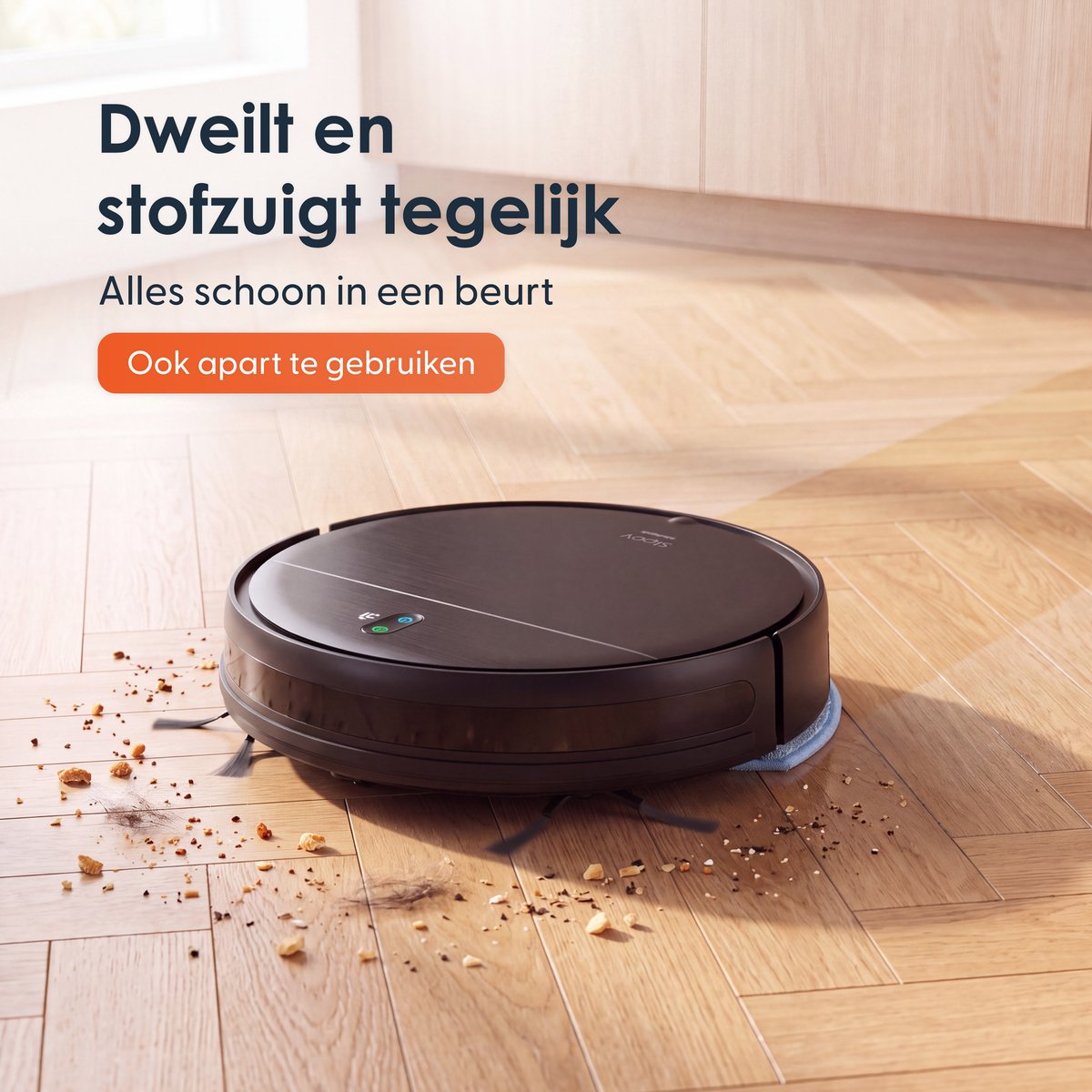 Ecopulse Robotstofzuiger met dweilfunctie - Met app, - afbeelding 3
