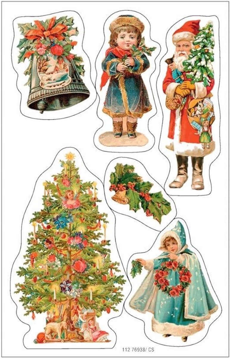 Kerststickers 3 lagen papier - SUSY CARD