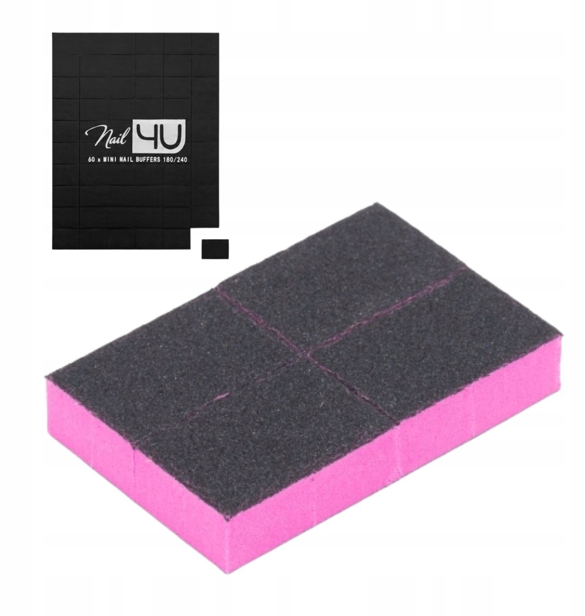 Merkloze Mini Bufferblokken 60 stuks - 180/240 grit, voor nagelmatten