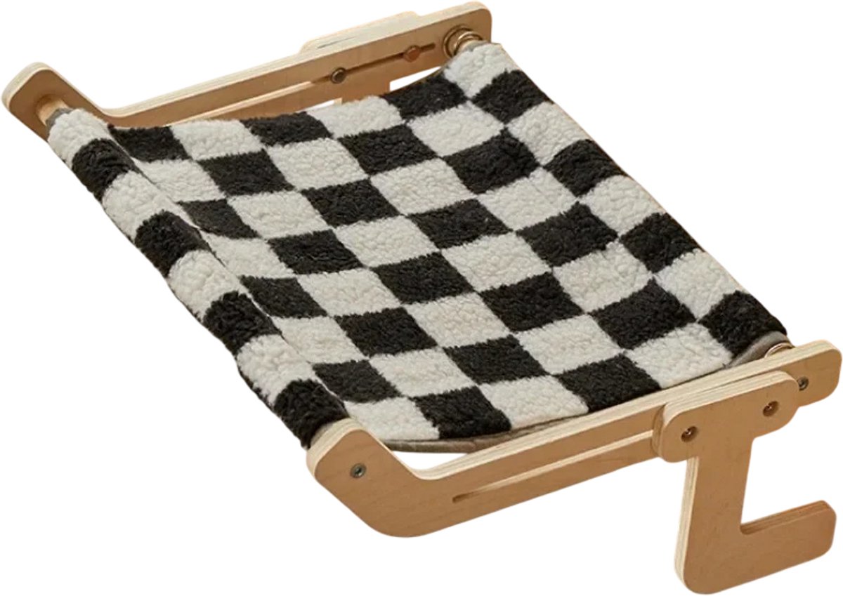 Kat Vensterbank Houten Stevige Hangmat - Kattenhangmat Voor Bij Het Raam - Katoenen Dam Canvas - Gemakkelijk Te Wassen - Multifunctioneel Multiplier Multiplex Kitten Katten Nest - Zonnebaden