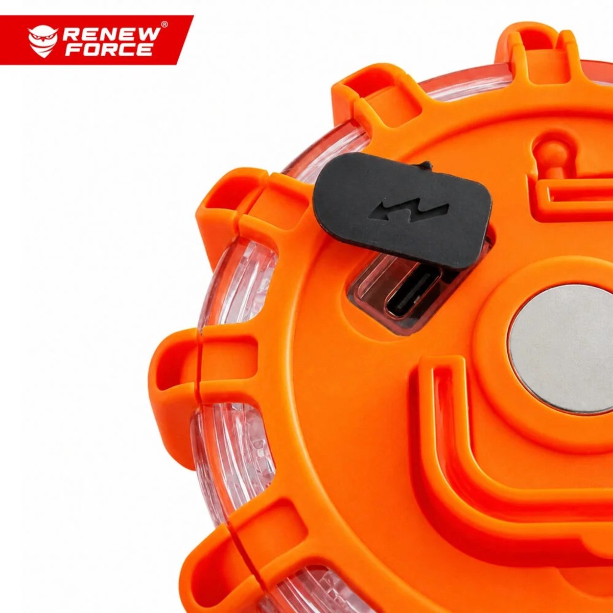 Auto of boot Alarmlichten Set - 3 Stuks - Magnetisch - USB-C Oplaadbaar - Noodpakket - Noodzwaailicht - Waarschuwingslicht - Noodverlichting Auto - Zwaailicht oranje – foto 3