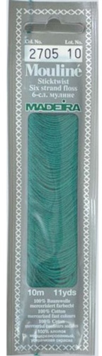 Borduurgaren Madeira Mouline 10 meter 6 draads splijtgaren - groen(2705)