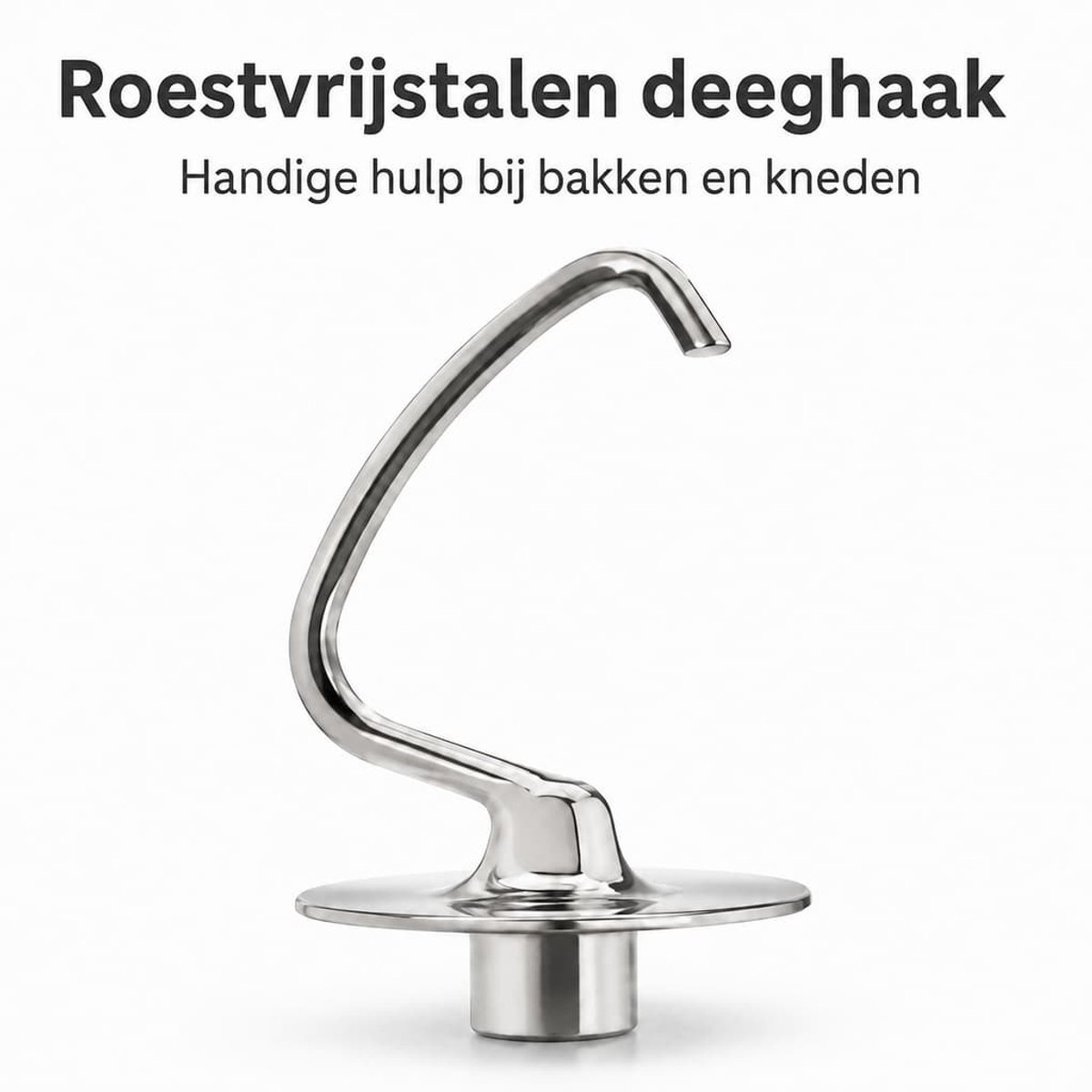 Voor Kitchenaid dove haak roestvrij staal, deeghaak voor 4,5-5 qt Kipp Head Kitchen Machine, roestvrijstalen deegbevestiging, vaatwasser-safe thumbnail 2
