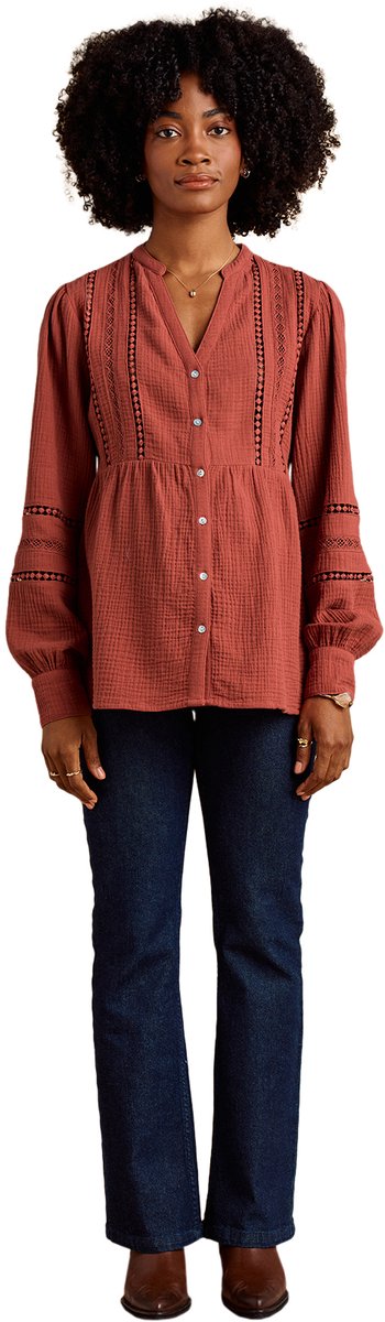 Envie de fraise Zwangerschaps- en borstvoedingsblouse in macramé kant ENVIE DE FRAISE