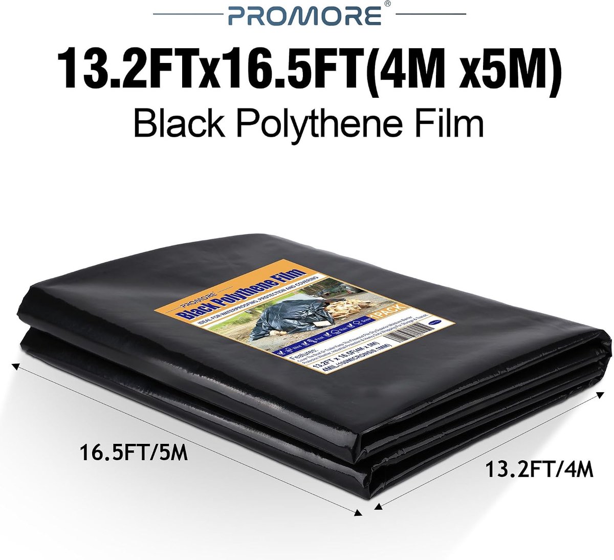Plastic folie 4M x 5M - 4Mil extra dik - waterdicht - ideaal voor tuin en schilderwerk - ShopVlot