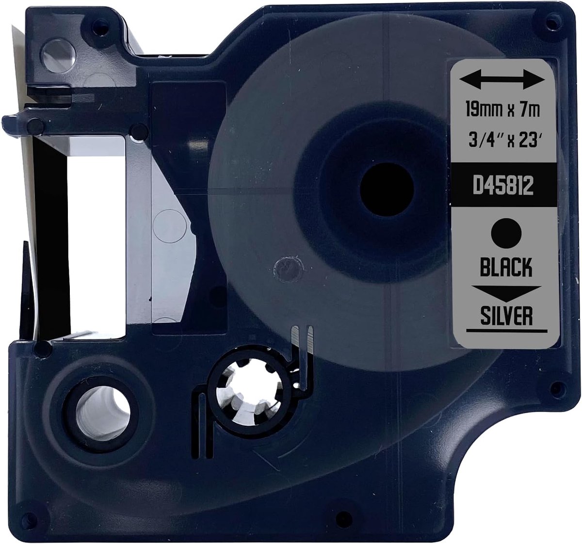 Label tape - 19mm x 7m - zwart op zilver - duurzaam en efficiënt - ShopVlot