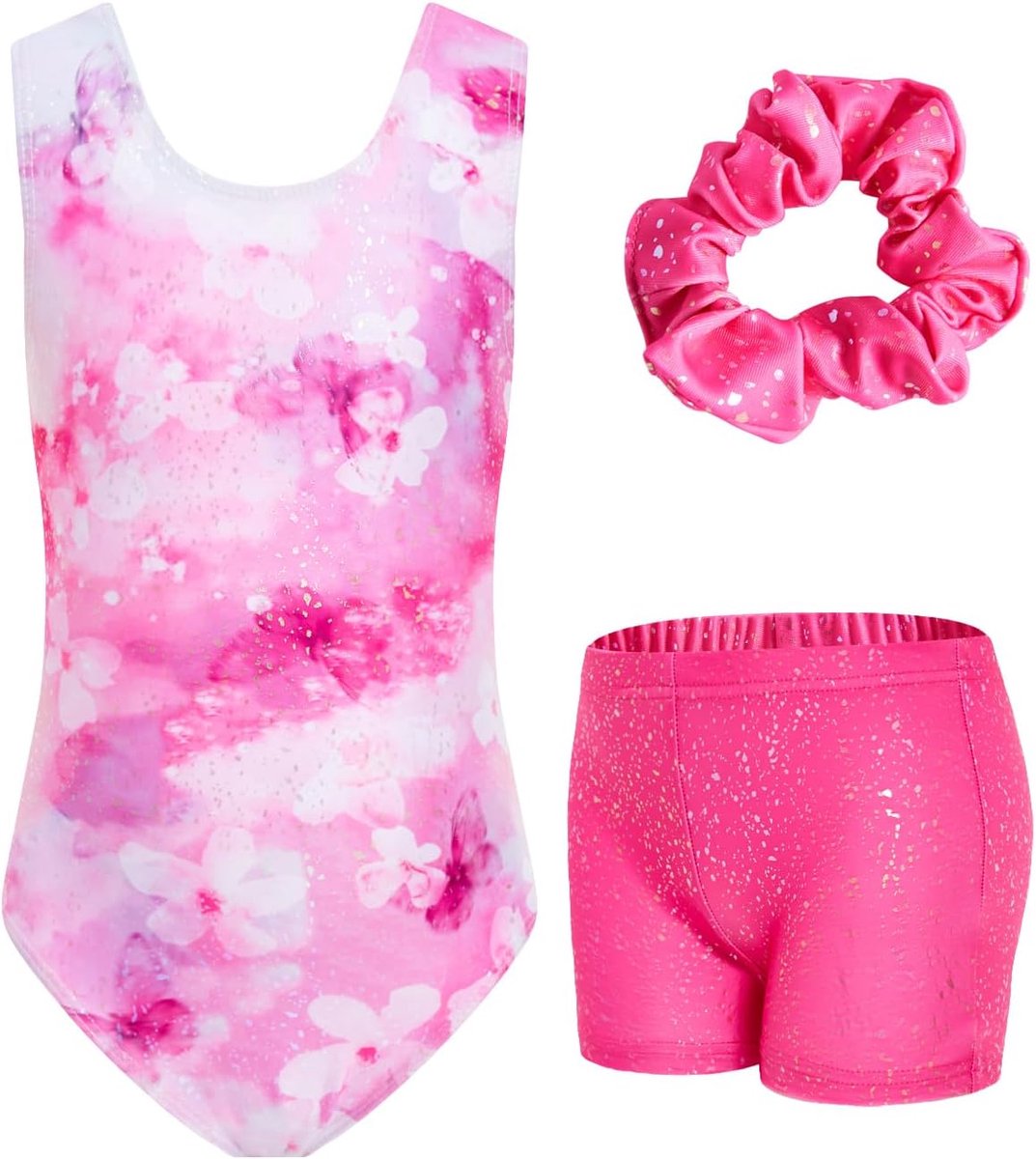 Gymnastiekoutfit voor meisjes 3-12 jaar - 3-delige set - kruisrug design - comfortabel voor sport - ShopVlot