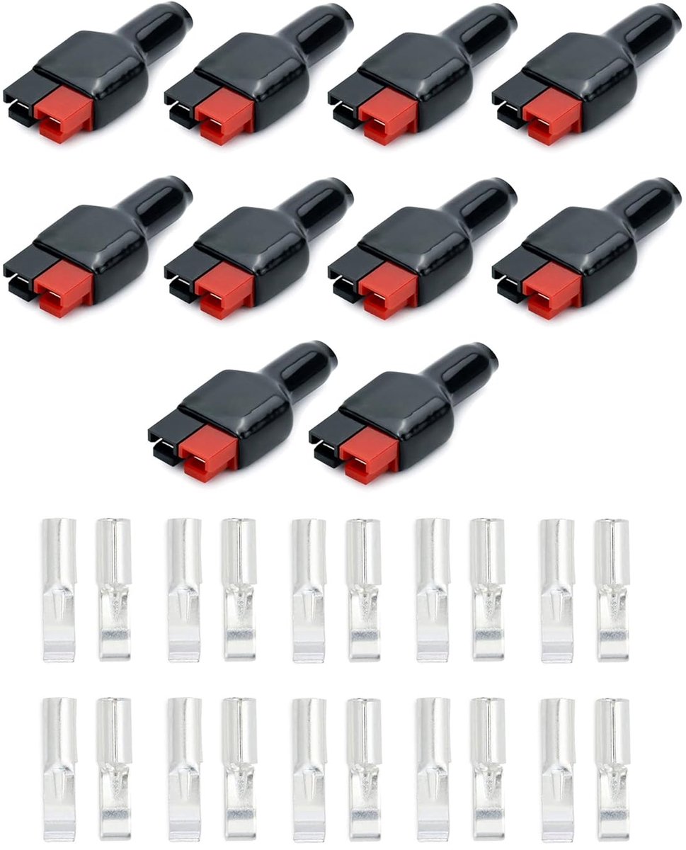 Batterij snelkoppeling stekker 30A - 10 paar rood + zwart - voor kabels 1,3-3,3 mm² - betrouwbaar en duurzaam - ShopVlot