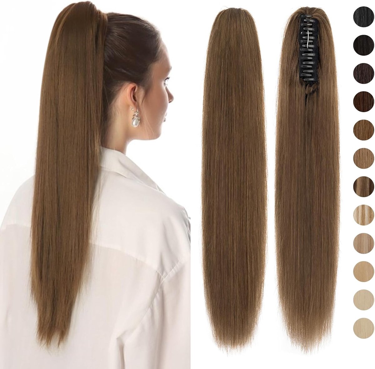 Ponytail haarstuk 35 cm - 100% echt haar - natuurlijk en lichtgewicht - ideaal voor dagelijks gebruik - ShopVlot