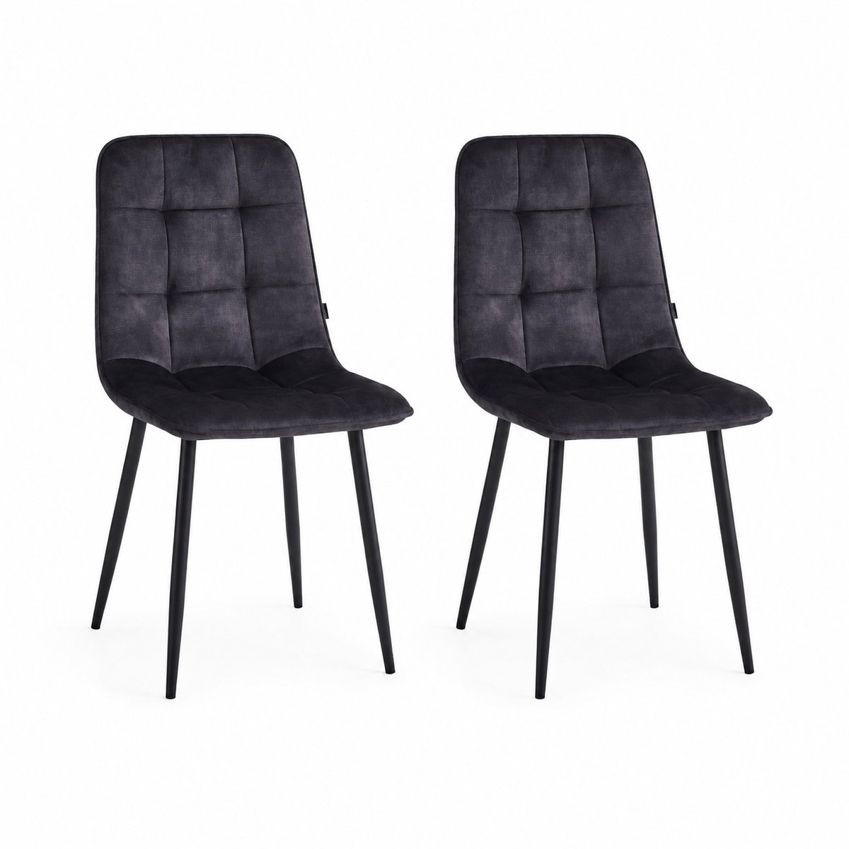 Colenis - Ela Eetkamerstoel - Set Van 2 - Donkergrijs - Adoré Velvet - Design