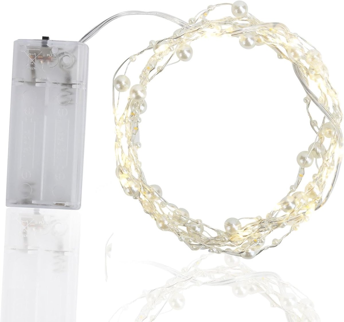 Lichtsnoer op Batterijen - Wit - 217 cm - LED Lichtketting voor Binnen en Buiten