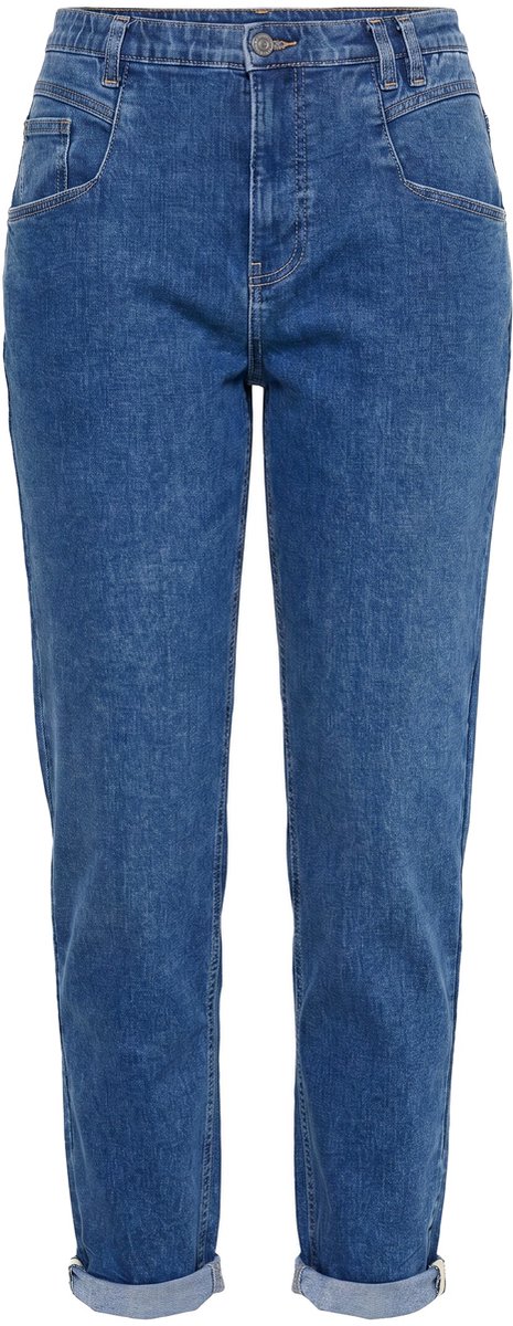 Laurasøn - Dames - Wortel-jeans wijde pasvorm 5-pocket model - Blauw denim - Maat 46