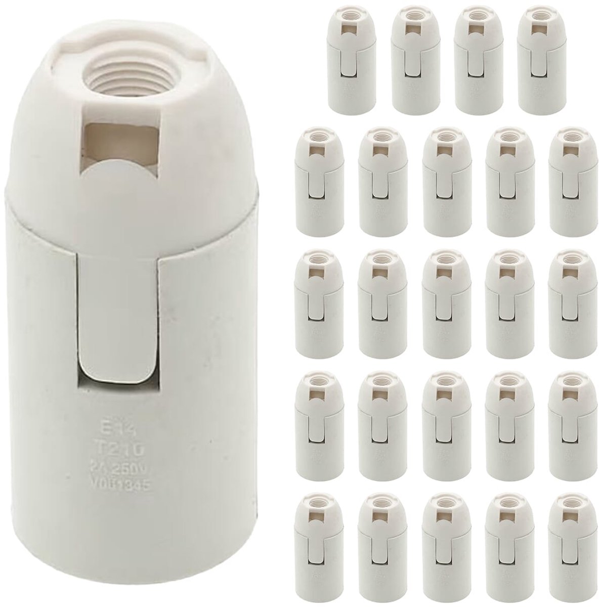 VITO Lamphouder E14 - Wit - E14 fitting - 25 stuks