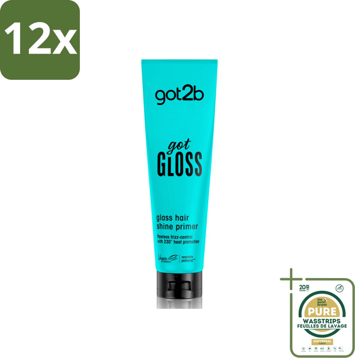 Got2B - Haarprimer - Got Gloss - 150 ml - Voordeelverpakking - 12 stuks - Pluiscontrole - Hittebescherming