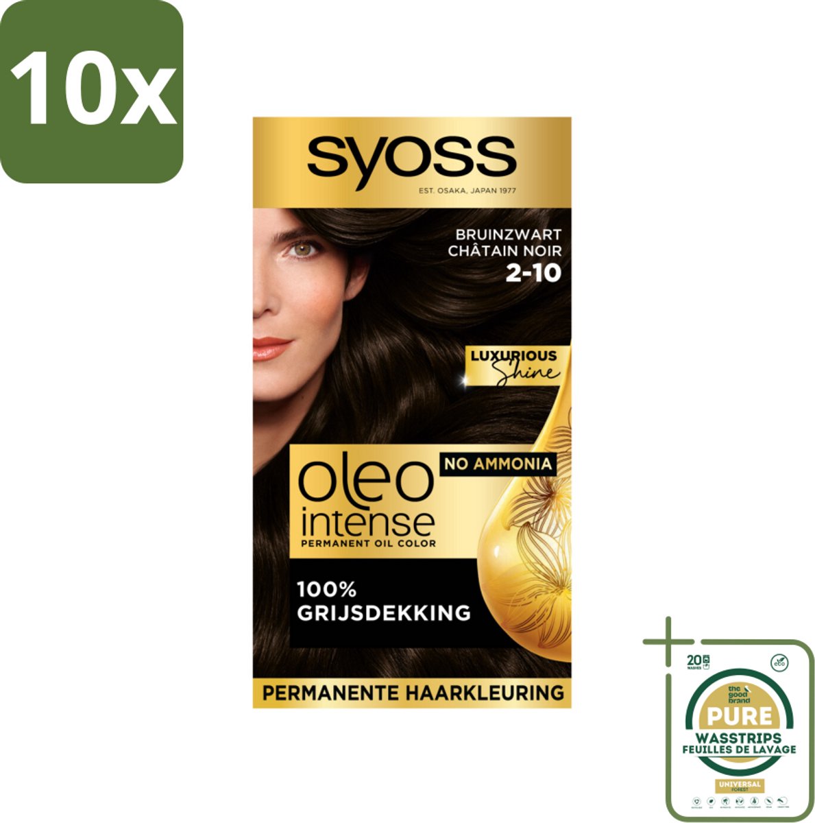 Syoss Oleo Intense - Haarverf - 2-10 - Bruinzwart - 115ml x 10