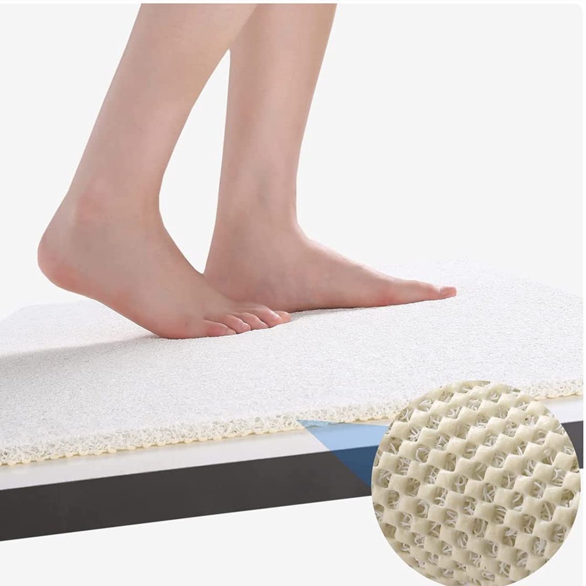 Badmat voor binnen 60x90cm - loofah PVC - antislip en antibacterieel - ideaal voor natte douchegebieden - ShopVlot