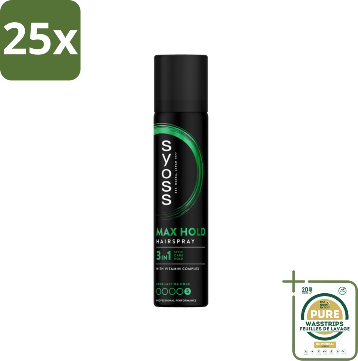 25 x Syoss - Max Hold - Haarspray - Compacte Fixatie - 75 ml - Grootverpakking - Haarspray - Max Hold - Compact Haarspray - Haarspray 75 Ml - Haarspray Voor Onderweg