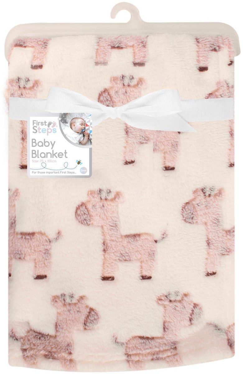 Babydeken 75 x 100 cm - luxe zachte fleece - schattig giraf ontwerp - perfect voor pasgeborenen - ShopVlot