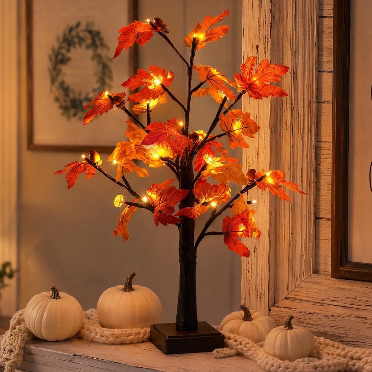 Herfstdecoratie esdoornblad, boomverlichting, 60 cm, herfstdecoratie - ShopVlot