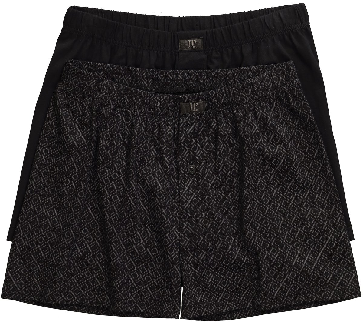 JP 1880 - Heren - Boxershorts set van 2 jersey wijde pasvorm - Zwart - Maat L