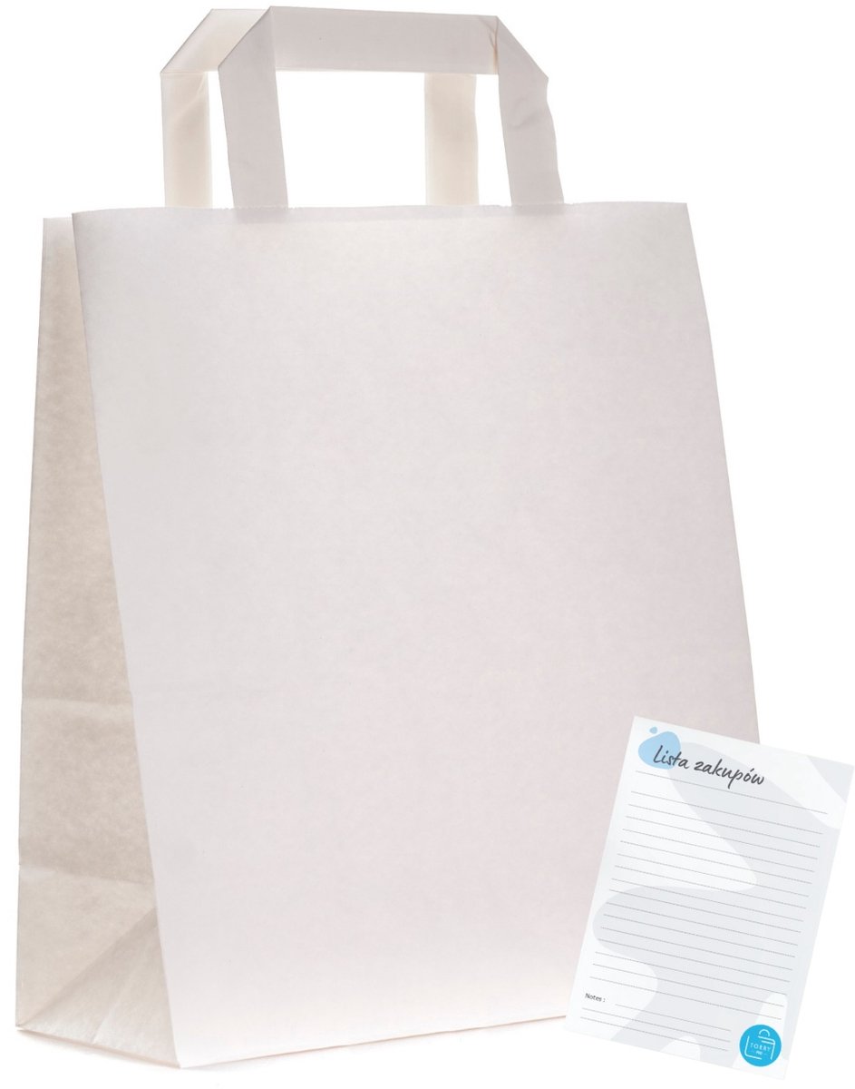 10x Witte papieren Boodschappentassen Cadeau 22x11x25 cm