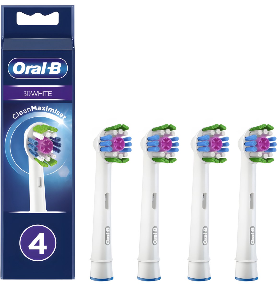 Oral-B 3D White Opzetborstels EB18 - 4 Stuks - Origineel - Voor Ronde Oral-B Borstels