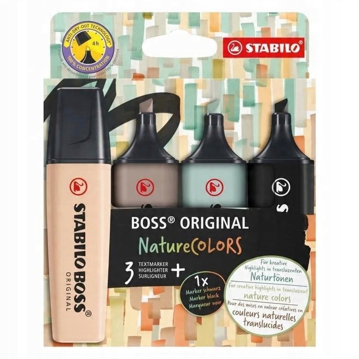 Stabilo Boss Original Nature Colors Markerset - 4 Stuks