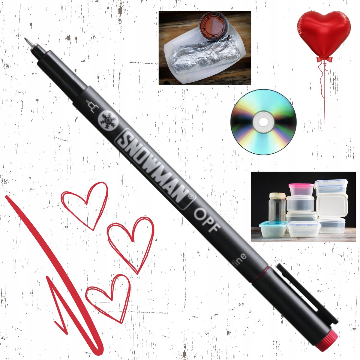 Sneeuwpop F0.5mm Permanente Marker CD/DVD - Rood
