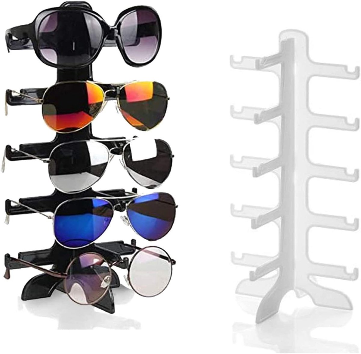 HJGKKA Pack of 2 Plastic Glasses Frame Glasses Stand 5 Layer Sunglasses Holder Suitable for Storing All Types of - ShopVlot