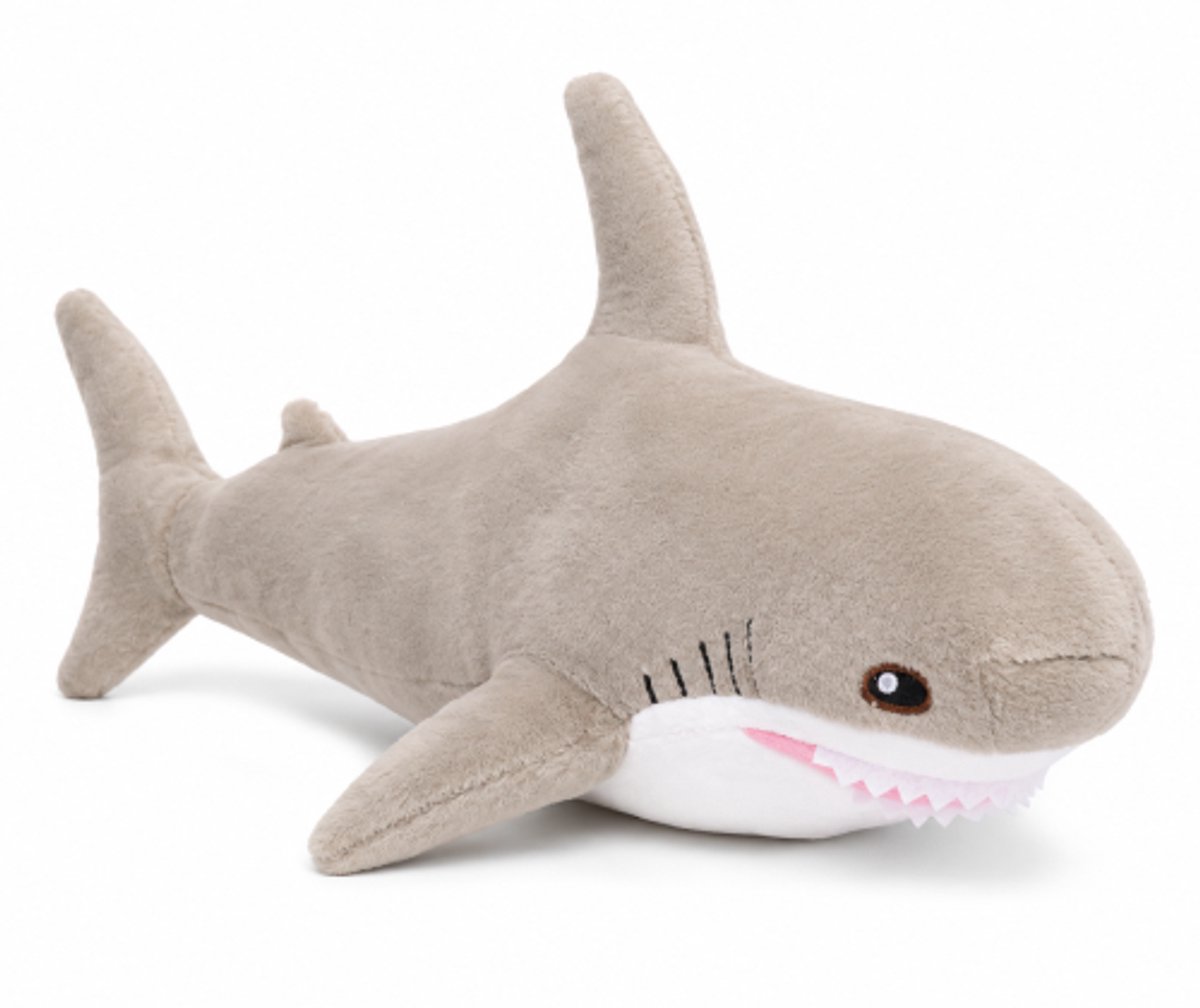 Haai Grijs Pluche Knuffel Vis 25 cm - Speelgoed Knuffels voor Kinderen Jongens Meisjes - Shark Plush Toy