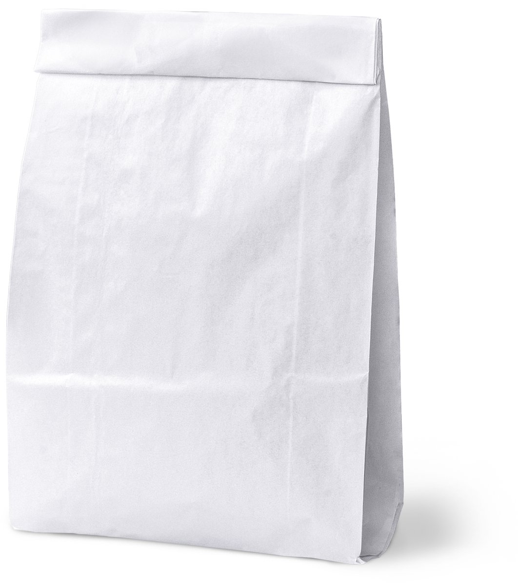 Set van 1000 grote witte papieren boodschappentassen, 18x6x35 cm