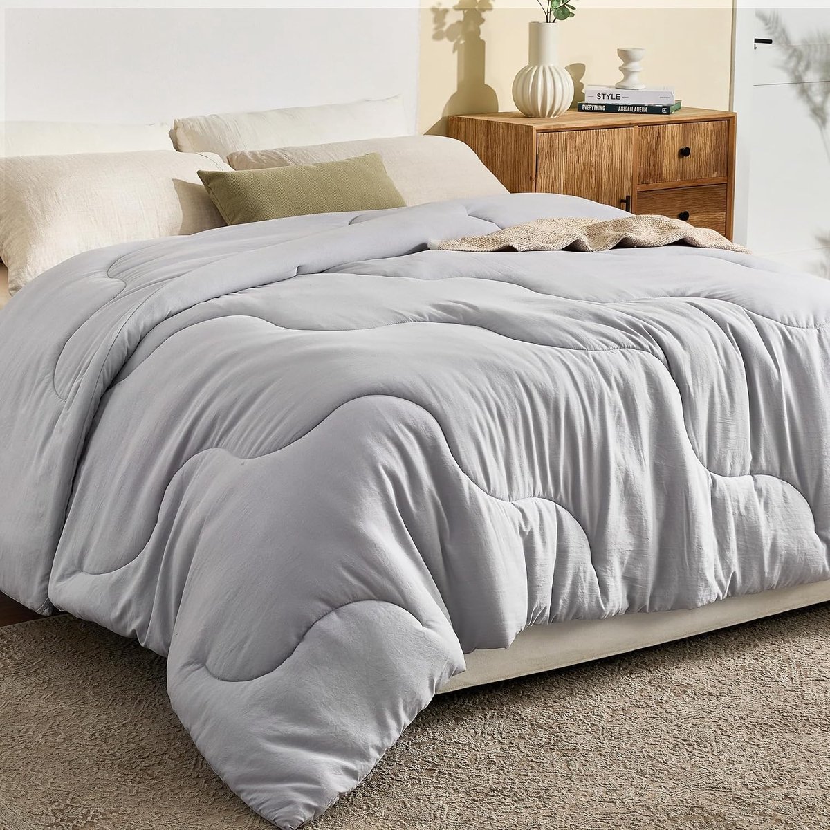 BEDLORE Duvet 240 x 260 cm, Tempered, 220 g/m², for Double Bed, Lightweight with Microfibre Filling, Soft Duvet for 4 - ShopVlot